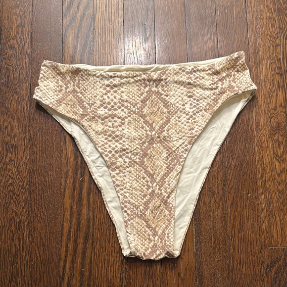 8. Toluca Swim Snake Skin Bikini Bottom - Picture 2 of 3